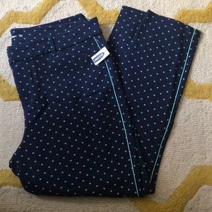 Navy & Turquoise Polka Dot Pixie Pants